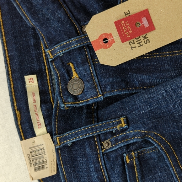 NWT LEVI'S 721 HIGH-RISE SKINNY JEANS - Picture 4 of 6